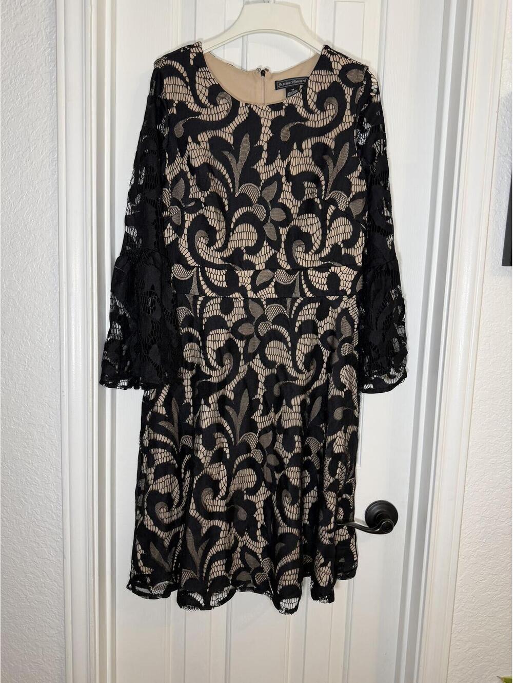 Jessica Howard Women’s Lace Fit & Flare Dress – Cocktail Party Style, Size 10